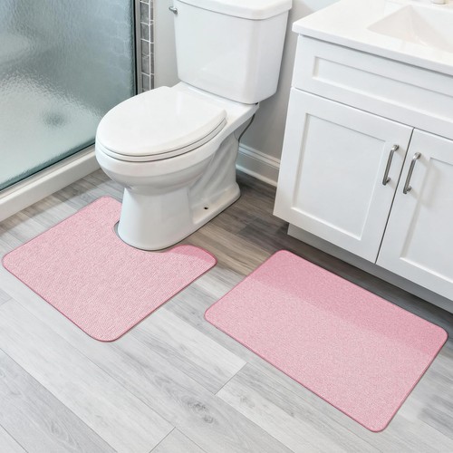 Pink bathroom rug - set, 2